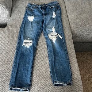Levi’s 501 Distressed Blue Jeans dark wash W28 L32